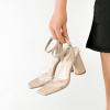 imageRIBONGZ Block Heels Prom Heeled Sandals for Women Chunky Square Open Toe Strappy High Heels Ankle Strap Wedding Bridal Shoes High Heel Sandals for Party DressClear