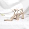 imageRIBONGZ Block Heels Prom Heeled Sandals for Women Chunky Square Open Toe Strappy High Heels Ankle Strap Wedding Bridal Shoes High Heel Sandals for Party DressClear