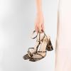 imageRIBONGZ Block Heels Prom Heeled Sandals for Women Chunky Square Open Toe Strappy High Heels Ankle Strap Wedding Bridal Shoes High Heel Sandals for Party DressLeopard Patent
