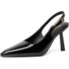 imageRIBONGZ Slingback Heels for Women Closed Pointed Toe Stiletto High Heels Dress Sexy Pumps Heeled Wedding Bride Prom Party Evening Dressy ShoesBlack Patent 02