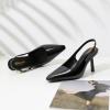 imageRIBONGZ Slingback Heels for Women Closed Pointed Toe Stiletto High Heels Dress Sexy Pumps Heeled Wedding Bride Prom Party Evening Dressy ShoesBlack Patent 02