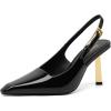 imageRIBONGZ Slingback Heels for Women Closed Pointed Toe Stiletto High Heels Dress Sexy Pumps Heeled Wedding Bride Prom Party Evening Dressy ShoesBlack Patent