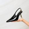 imageRIBONGZ Slingback Heels for Women Closed Pointed Toe Stiletto High Heels Dress Sexy Pumps Heeled Wedding Bride Prom Party Evening Dressy ShoesBlack Patent