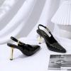 imageRIBONGZ Slingback Heels for Women Closed Pointed Toe Stiletto High Heels Dress Sexy Pumps Heeled Wedding Bride Prom Party Evening Dressy ShoesBlack Stone