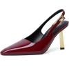 imageRIBONGZ Slingback Heels for Women Closed Pointed Toe Stiletto High Heels Dress Sexy Pumps Heeled Wedding Bride Prom Party Evening Dressy ShoesBurgundy