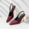 imageRIBONGZ Slingback Heels for Women Closed Pointed Toe Stiletto High Heels Dress Sexy Pumps Heeled Wedding Bride Prom Party Evening Dressy ShoesBurgundy