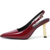 imageRIBONGZ Slingback Heels for Women Closed Pointed Toe Stiletto High Heels Dress Sexy Pumps Heeled Wedding Bride Prom Party Evening Dressy ShoesDark Red