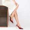 imageRIBONGZ Slingback Heels for Women Closed Pointed Toe Stiletto High Heels Dress Sexy Pumps Heeled Wedding Bride Prom Party Evening Dressy ShoesDark Red