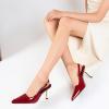 imageRIBONGZ Slingback Heels for Women Closed Pointed Toe Stiletto High Heels Dress Sexy Pumps Heeled Wedding Bride Prom Party Evening Dressy ShoesDark Red