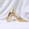 imageRIBONGZ Slingback Heels for Women Closed Pointed Toe Stiletto High Heels Dress Sexy Pumps Heeled Wedding Bride Prom Party Evening Dressy ShoesGold