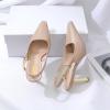 imageRIBONGZ Slingback Heels for Women Closed Pointed Toe Stiletto High Heels Dress Sexy Pumps Heeled Wedding Bride Prom Party Evening Dressy ShoesNude