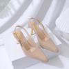 imageRIBONGZ Slingback Heels for Women Closed Pointed Toe Stiletto High Heels Dress Sexy Pumps Heeled Wedding Bride Prom Party Evening Dressy ShoesNude