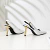 imageRIBONGZ Slingback Heels for Women Closed Pointed Toe Stiletto High Heels Dress Sexy Pumps Heeled Wedding Bride Prom Party Evening Dressy ShoesWhite Patent