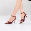 imageRIBONGZ High Heels for Women Lace Up Summer Sandals Strappy Heels Pointed Open Toe Ankle Strap High Stiletto Sexy Pumps for Wedding Casual Dance Prom Party Comfortable Dressy ShoesBurgundy