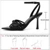 imageRIBONGZ High Heels for Women Lace Up Summer Sandals Strappy Heels Pointed Open Toe Ankle Strap High Stiletto Sexy Pumps for Wedding Casual Dance Prom Party Comfortable Dressy ShoesBlack