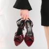imageRIBONGZ High Heels for Women Lace Up Summer Sandals Strappy Heels Pointed Open Toe Ankle Strap High Stiletto Sexy Pumps for Wedding Casual Dance Prom Party Comfortable Dressy ShoesBurgundy