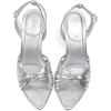 imageRIBONGZ High Heels for Women Lace Up Summer Sandals Strappy Heels Pointed Open Toe Ankle Strap High Stiletto Sexy Pumps for Wedding Casual Dance Prom Party Comfortable Dressy ShoesSilver