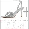 imageRIBONGZ High Heels for Women Lace Up Summer Sandals Strappy Heels Pointed Open Toe Ankle Strap High Stiletto Sexy Pumps for Wedding Casual Dance Prom Party Comfortable Dressy ShoesSilver