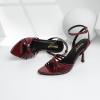 imageRIBONGZ High Heels for Women Lace Up Summer Sandals Strappy Heels Pointed Open Toe Ankle Strap High Stiletto Sexy Pumps for Wedding Casual Dance Prom Party Comfortable Dressy ShoesBurgundy