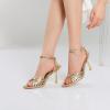 imageRIBONGZ High Heels for Women Lace Up Summer Sandals Strappy Heels Pointed Open Toe Ankle Strap High Stiletto Sexy Pumps for Wedding Casual Dance Prom Party Comfortable Dressy ShoesGold