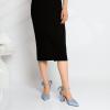 imageRIBONGZ Wedding Bridal Shoes for Women Chunky Block Heel Pumps Closed Pointed Toe Heels with Elegant Bow Knot Comfort Evening Party Prom Office ShoesBlue