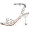 imageRIBONGZ Womens Heeled Sandals Square Open Toe Kitten Strappy Heels with Ankle Strap Elegant Summer Wedding Party Evening Prom Daily Wear Lace Up Dress ShoesSilver
