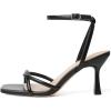 imageRIBONGZ Womens Heeled Sandals Square Open Toe Kitten Strappy Heels with Ankle Strap Elegant Summer Wedding Party Evening Prom Daily Wear Lace Up Dress ShoesBlack