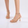 imageRIBONGZ Womens Heeled Sandals Square Open Toe Kitten Strappy Heels with Ankle Strap Elegant Summer Wedding Party Evening Prom Daily Wear Lace Up Dress ShoesNude