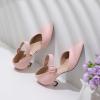 imageRIBONGZ Comfortable Kitten Heels for Women Pointed Closed Toe Ankle Strap Buckle Heels Slip on Low Heel Church Pumps Wedding Bridal Party Dressy ShoesPink