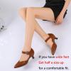 imageRIBONGZ Comfortable Kitten Heels for Women Pointed Closed Toe Ankle Strap Buckle Heels Slip on Low Heel Church Pumps Wedding Bridal Party Dressy ShoesBrown