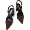imageRIBONGZ Block Heels for Women Closed Pointed Toe Heeled Slingback Chunky High Heel Ankle Strap Pumps Patent Leather Comfort Dressy Shoes for Work Party Prom Wedding Bridal DressDark Brown Suede