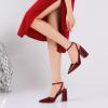 imageRIBONGZ Block Heels for Women Closed Pointed Toe Heeled Slingback Chunky High Heel Ankle Strap Pumps Patent Leather Comfort Dressy Shoes for Work Party Prom Wedding Bridal DressBurgundy