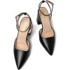 imageRIBONGZ Block Heels for Women Closed Pointed Toe Heeled Slingback Chunky High Heel Ankle Strap Pumps Patent Leather Comfort Dressy Shoes for Work Party Prom Wedding Bridal DressBlack Leather