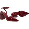 imageRIBONGZ Block Heels for Women Closed Pointed Toe Heeled Slingback Chunky High Heel Ankle Strap Pumps Patent Leather Comfort Dressy Shoes for Work Party Prom Wedding Bridal DressBurgundy