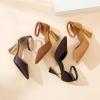 imageRIBONGZ Womens Closed Pointed Toe Heels Ankle Strap High Pumps Elegant Strappy Stiletto Dress Shoes for Work Party Evening Casual OfficeCaramel Brown