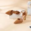 imageRIBONGZ Womens Closed Pointed Toe Heels Ankle Strap High Pumps Elegant Strappy Stiletto Dress Shoes for Work Party Evening Casual OfficeLight Brown