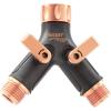 imagePocket Hose Copper Bullet 2Way Hose Splitter HeavyDuty ASSEENONTV YShaped LeakProof Connect Two Hoses at Once LeadFree Independent OnOff Switches Fits Standard Faucets ampamp Garden Hoses