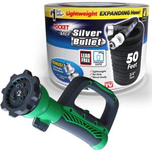 imagePocket Hose Silver Bullet 50 Ft  Pocket Hose Aqua Handle