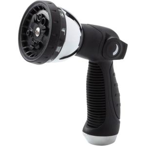 imagePocket Hose Silver Bullet Spray Nozzle 10 Spray Patterns Easy Thumb Control OnOff Valve for Easy Water Control LeadFree Ergonomically Designed NonSlip Grip HighPressure Garden Hose Nozzle