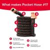 imagePocket Hose Copper Bullet Expandable Garden Hose 100 FT w10 Pattern Thumb Spray Nozzle ASSEENONTV 650psi 34 in Patented LeadFree UltraLightweight Solid Copper Anodized Aluminum FittingsNoKink
