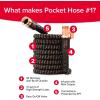 imagePocket Hose Copper Bullet Expandable Garden Hose 50 FT w10 Pattern Thumb Spray Nozzle ASSEENONTV 650psi 34 in Patented LeadFree UltraLightweight Solid Copper Anodized Aluminum Fittings NoKink