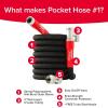 imagePocket Hose Silver Bullet 20 Expandable Garden Hose 100FT with Turbo Shot Nozzle ASSEENONTV LeadFree Solid Aluminum Connectors Easy OnOff Valve KinkFree LeakProofHardware Tubing