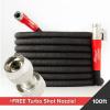 imagePocket Hose Silver Bullet 20 Expandable Garden Hose 100FT with Turbo Shot Nozzle ASSEENONTV LeadFree Solid Aluminum Connectors Easy OnOff Valve KinkFree LeakProofHardware Tubing