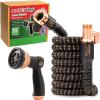 imagePocket Hose Copper Bullet Expandable Garden Hose 25 FT w10 Pattern Thumb Spray Nozzle ASSEENONTV 650psi 34 in Patented LeadFree UltraLightweight Solid Copper Anodized Aluminum Fittings NoKink
