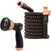imagePocket Hose Copper Bullet Expandable Garden Hose 50 FT w10 Pattern Thumb Spray Nozzle ASSEENONTV 650psi 34 in Patented LeadFree UltraLightweight Solid Copper Anodized Aluminum Fittings NoKink