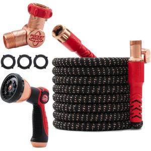 imagePocket Hose Copper Head wNew Pocket Pivot Expandable Garden Hose 75 FT ASSEENONTV Swivels 360 Advanced TriTex Tubing ampamp Force Field Jacket 3X Stronger LeadFree NoKink AntiBurst wAPT