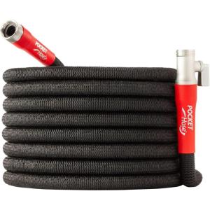 imagePocket Hose Silver Bullet 20 Expandable Garden Hose 100FT with Turbo Shot Nozzle ASSEENONTV LeadFree Solid Aluminum Connectors Easy OnOff Valve KinkFree LeakProofHardware Tubing