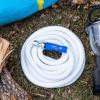 imagePocket Hose Expandable Boat ampamp RV White 50 Ft Hose Turbo Shot Nozzle Multiple Spray Patterns 34 in Solid Aluminum LeadFree Fittings Lightweight and NoKink