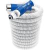 imagePocket Hose Expandable Boat ampamp RV White 50 Ft Hose Turbo Shot Nozzle Multiple Spray Patterns 34 in Solid Aluminum LeadFree Fittings Lightweight and NoKink