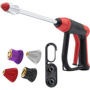 image:imagePocket Hose Arrow AS SEEN ON TV Customizable Spray Nozzle from Powerful Jet Stream Cleaning to Gentle Garden Watering Flow Force Tech 4 Precision Tips RustResistant NonSlip Grip Car Wash